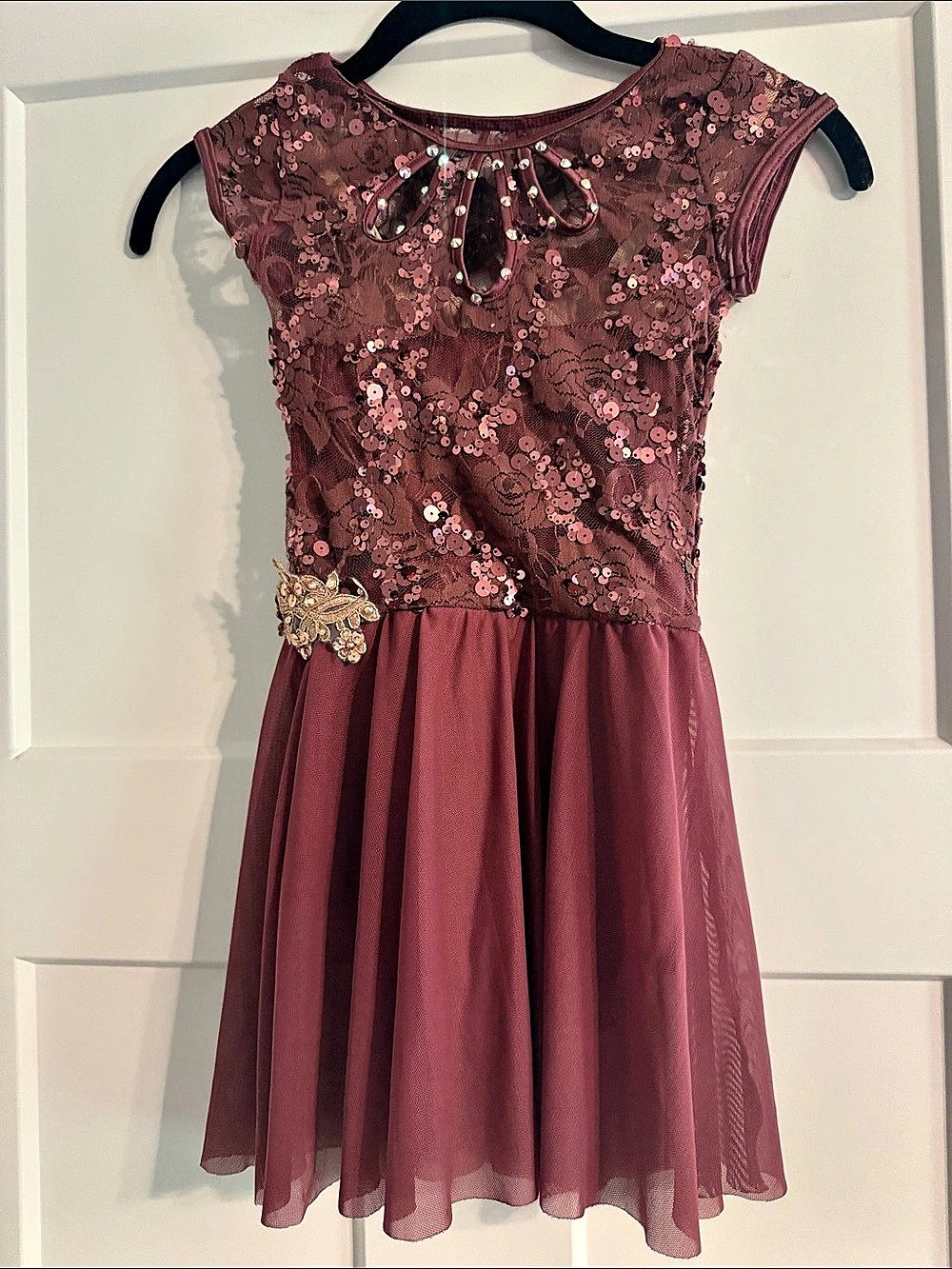 Floral Sequin Formal Dress in Pink Like New